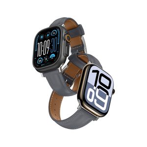 AmazingThing Class Leather Kellonranneke Apple Watch 45/46/49mm  - Harmaa