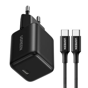 Ugreen X513 30W GaN-vegglader med USB-C-kabel – svart