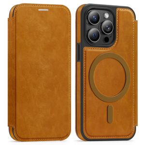 iPhone 14 Pro Wallet Cover MagSafe RFID Blocking - Brown