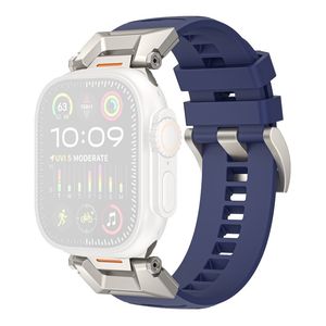 AHASTYLE WE30 Apple Watch 49/46/44/42mm Klockarmband i Fluorgummi - Blå