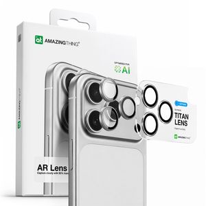 AmazingThing Sapphire Camera Glass Linsebeskytter till iPhone 17 Pro/17 Pro Max - Sølv
