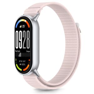 Tech-Protect Nylon Pro Kockarmband till Xiaomi Smart Band 8/9/10/NFC - Rosa/Grå