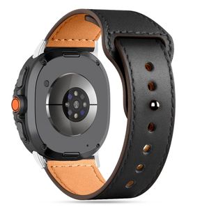 Tech-Protect Leatherfit Klockarmband Samsung Galaxy Watch 8 / 8 Classic - Svart
