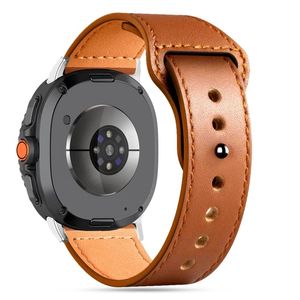 Tech-Protect Leatherfit Klockarmband Samsung Galaxy Watch 8 / 8 Classic - Brun