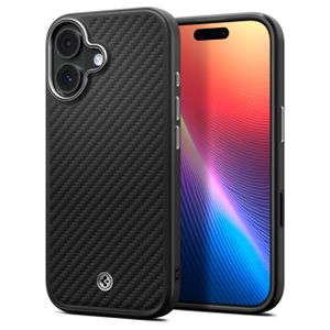 Spigen Enzo Aramid "T" MagSafe Kuori iPhone 17 - Musta/Hopea