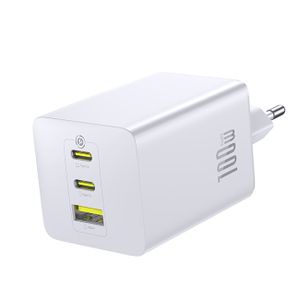 Baseus EnerFill FE11 Väggladdare 100W – 2 x USB-C / USB-A – Vit
