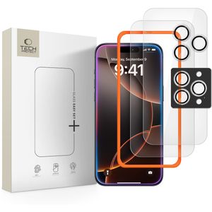 Tech-Protect Easy Set+ 3-pack Skjerm & Linsebeskytter til iPhone 16 Pro Max/17 Pro Max