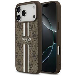 Guess 4G Printed Stripes MagSafe -kuori till iPhone 17 Pro Max - Ruskea