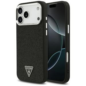 Guess Glitter Triangle Logo MagSafe -kuori till iPhone 17 Pro Max - Musta