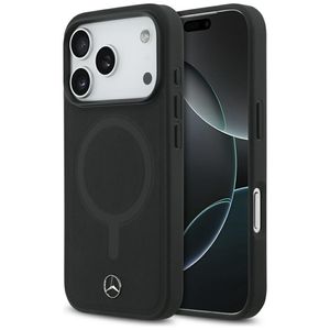 Mercedes Plain Smooth Leather MagSafe -kuori till iPhone 17 Pro - Musta