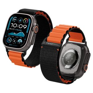 Spigen WBF1 Kellonranneke Apple Watch 44/45/46/49mm - Musta/Oranssi