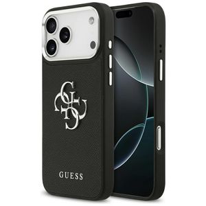 Guess Grained Big 4G & Classic Logo -kuori till iPhone 17 Pro Max - Musta