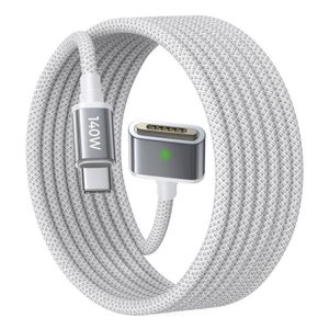Lisen USB-C til MagSafe 3 opladningskabel, 140W, 2m – Sølv