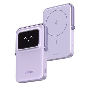 UGREEN PB571 Uno Magnetisk Powerbank 5000 mAh – 20W + Trådløs Opladning - Lilla