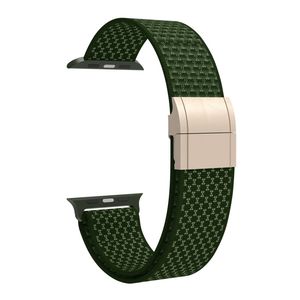 Apple Watch 49/46/44/42mm Klockarmband i Nylon Magnetisk Stängning - Grön