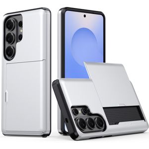 AMORUS Samsung Galaxy S26 Ultra Plånboksskal Korthållare - Silver