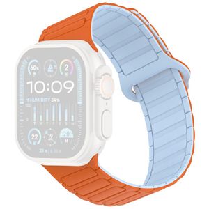 Apple Watch 49/46/44/42mm Klockarmband i Silikon Magnetisk Loop - Orange/Blå