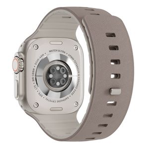 Apple Watch 42/41/40/38mm Klockarmband i texturerat silikon - Grå/Vit