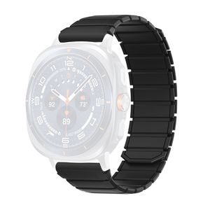 Samsung Galaxy Watch9/9 Classic/8/8 Classic Tofarget magnetisk silikon klokkerem - Svart