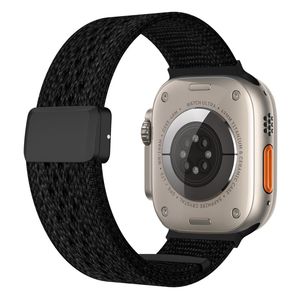 Apple Watch 42/41/40/38mm Klockarmband i nylon spetsdesign - Svart