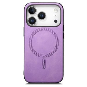 iPhone 17 Pro Max MagSafe-kompatibelt Deksel PU-lær – Lilla