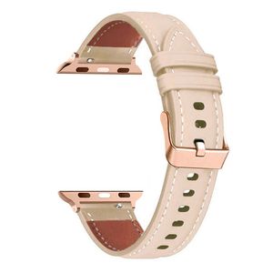 Apple Watch 38/40/41/42mm Urrem i ægte læder – Beige