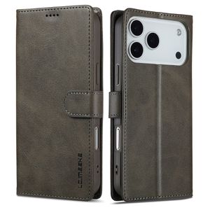 LC.IMEEKE iPhone 17 Pro Max Wallet Cover with Stand - Grey