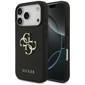 Guess Grained Big 4G & Classic Logo -kuori till iPhone 17 Pro - Musta