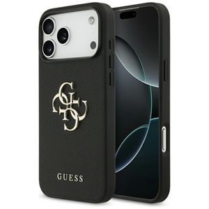 Guess Grained Big 4G & Classic Logo -kuori till iPhone 17 Pro Max - Musta