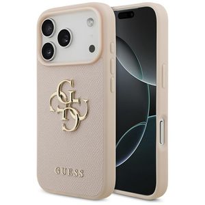 Guess Grained Big 4G & Classic Logo -kuori till iPhone 17 Pro - Vaaleanpunainen