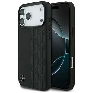 Mercedes Leather Laurel Leaves MagSafe -kuori till iPhone 17 Pro Max - Musta