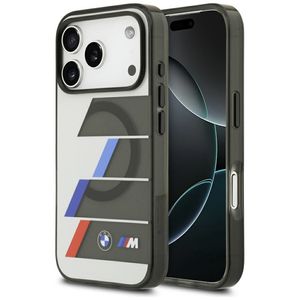 BMW M IML Metal Buttons Tricolor Lines MagSafe -kuori till iPhone 17 Pro - Harmaa