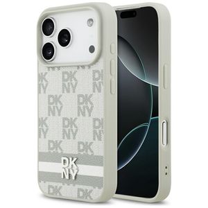 DKNY Checkered with Printed Stripes Deksel till iPhone 17 Pro  - Beige