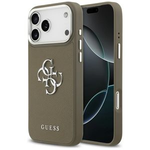 Guess Grained Big 4G & Classic Logo -kuori till iPhone 17 Pro Max - Ruskea