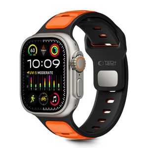 Tech-Protect IconBand Line Kellonranneke Apple Watch 44/45/46/49mm - Musta/Oranssi