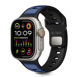 Tech-Protect IconBand Line Kellonranneke Apple Watch 44/45/46/49mm - Musta/Tummansininen