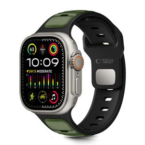 Tech-Protect IconBand Line Kellonranneke Apple Watch 44/45/46/49mm - Musta/Vihreä