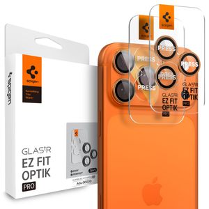 Spigen Optik Pro iPhone 16 Pro/Pro Max/17 Pro/Pro Max Linsskydd - Orange