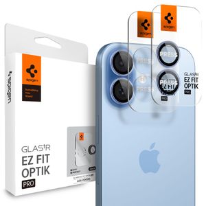 Spigen Optik Pro GLAS.TR "EZ FIT" iPhone 16/16 Plus/17 Linsebeskyttelse 2-pak - Blå