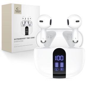 Tech-Protect UltraBoost TWS Core G2 in-ear trådløse hodetelefoner – hvit