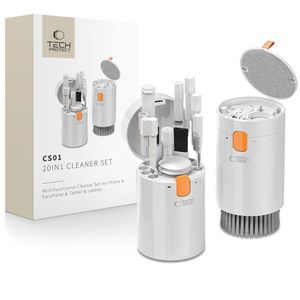 Tech-Protect 20-i-1 rengjøringssett for mobil, nettbrett og datamaskin – hvit