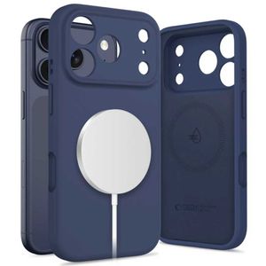 Tech-Protect Silicone MagSafe Cover til iPhone 17 Pro Max - Marineblå