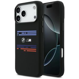 BMW M Silicon Horizontal Line MagSafe -kuori till iPhone 17 Pro Max - Musta