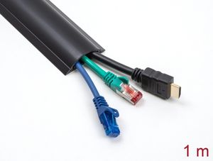 Delock kabelkanal selvklæbende, 50 x 12 mm, 1 m – sort