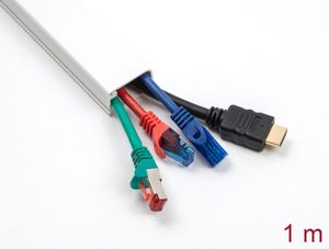 Delock kabelkanal med låg selvklæbende, 35 x 20 mm, 1 m – hvid