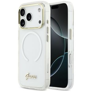 Guess IML Gradient Script Metal MagSafe -kuori till iPhone 17 Pro Max - Valkoinen