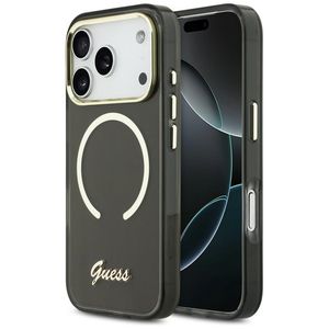 Guess IML Script Metal MagSafe -kuori till iPhone 17 Pro - Musta