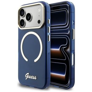 Guess IML Script Metal MagSafe -kuori till iPhone 17 Pro - Sininen