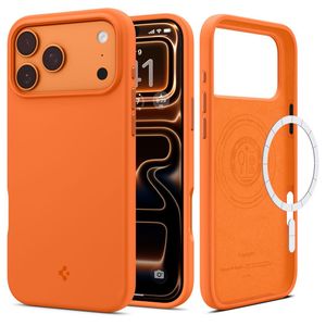 Spigen Silicone Fit Mag MagSafe -kuori till iPhone 17 Pro Max - Oranssi