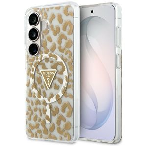 Guess Leopard Glitter Triangle Logo MagSafe Skal till Samsung Galaxy S26 - Brun
